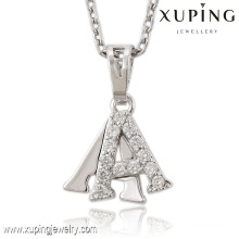 Mode élégant rhodium CZ lettres bijoux pendentif collier -32560